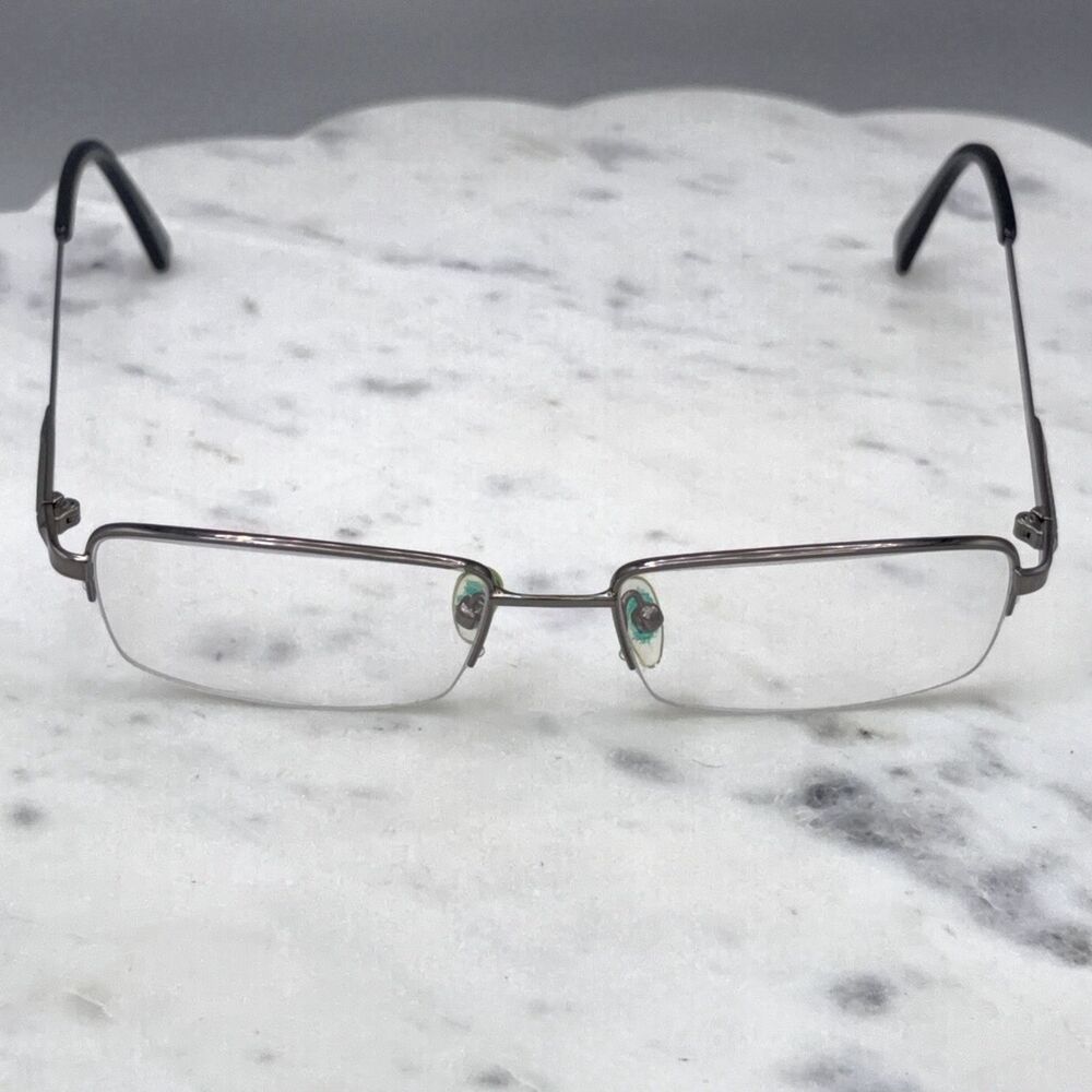 Titanflex M895 Gunmetal Rectangle Half-Rim Eyeglasses Frames Only 53-17-145